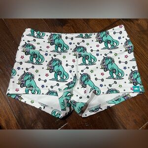 Wod bottom 2.5 shorties dino-unicorn with barbell